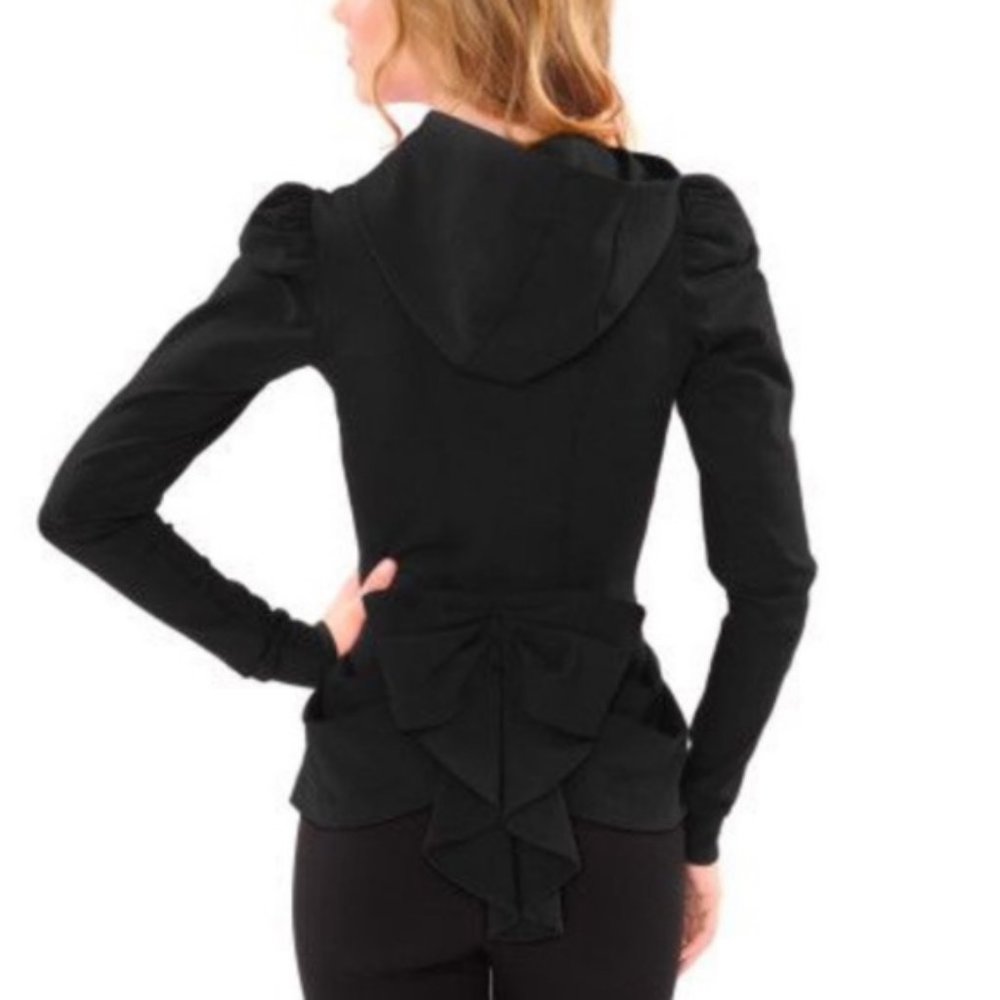 Betsey Johnson Ponte Sheath Bow Bustle Hoodie